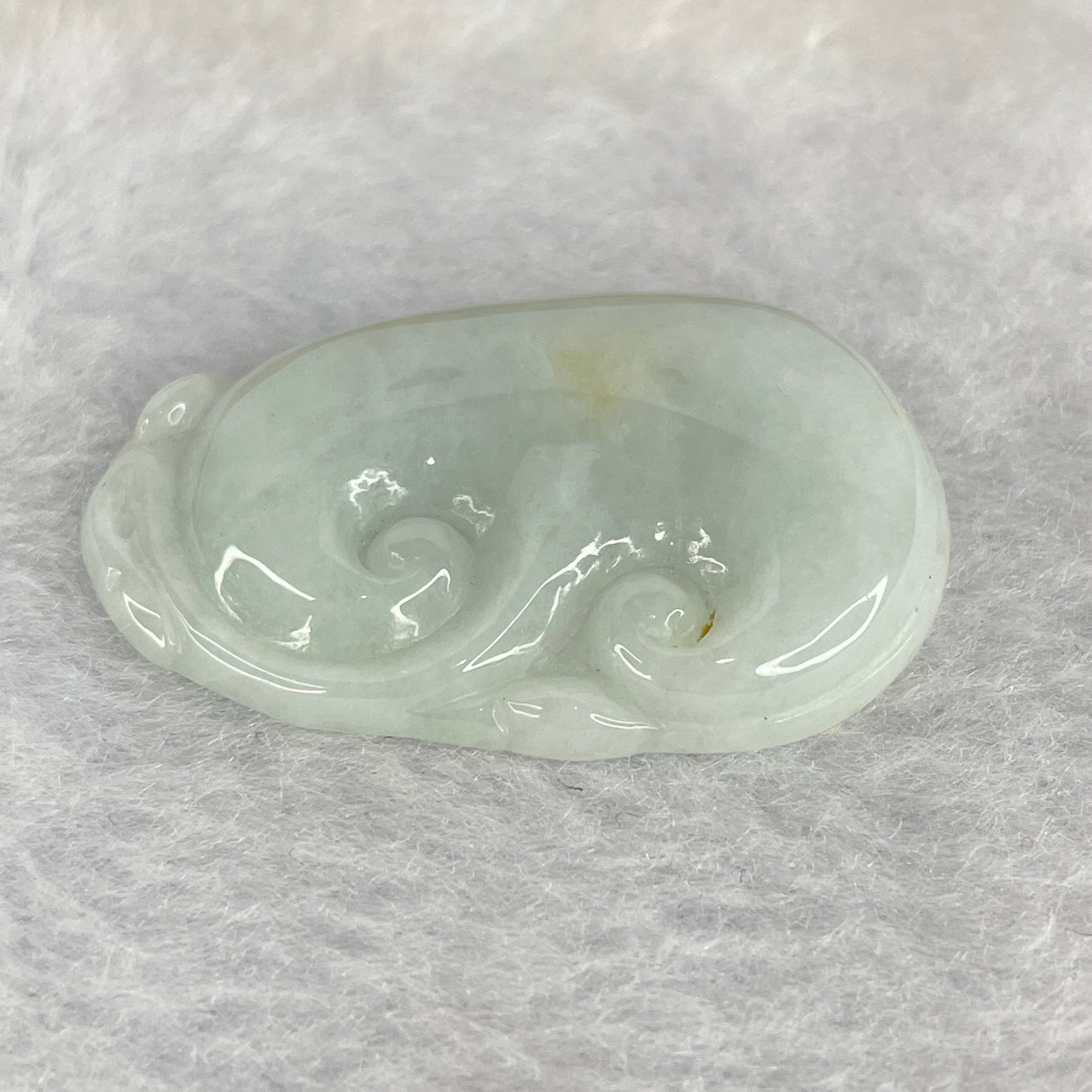 Type A Sky Blue with Yellow Jadeite Ruyi 如意 46.15g 37.7mm by 23.7mm - Huangs Jadeite and Jewelry Pte Ltd