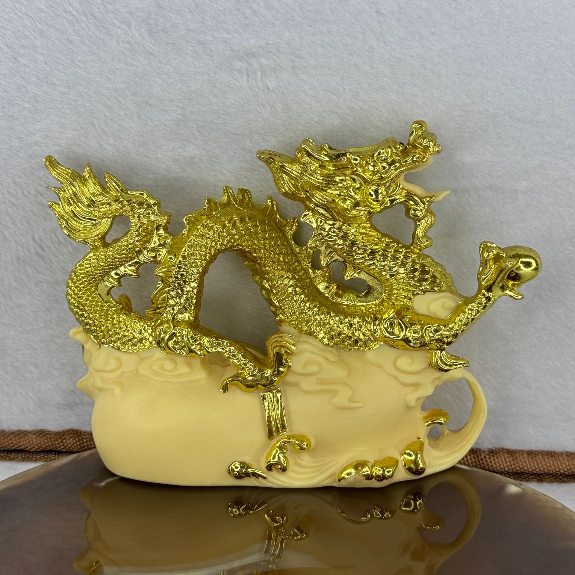 Ivory Fruit Seed Auspicious Dragon Display 象牙果发财龙摆件 204.41g 131.4 by 89.6 by 42.4mm - Huangs Jadeite and Jewelry Pte Ltd