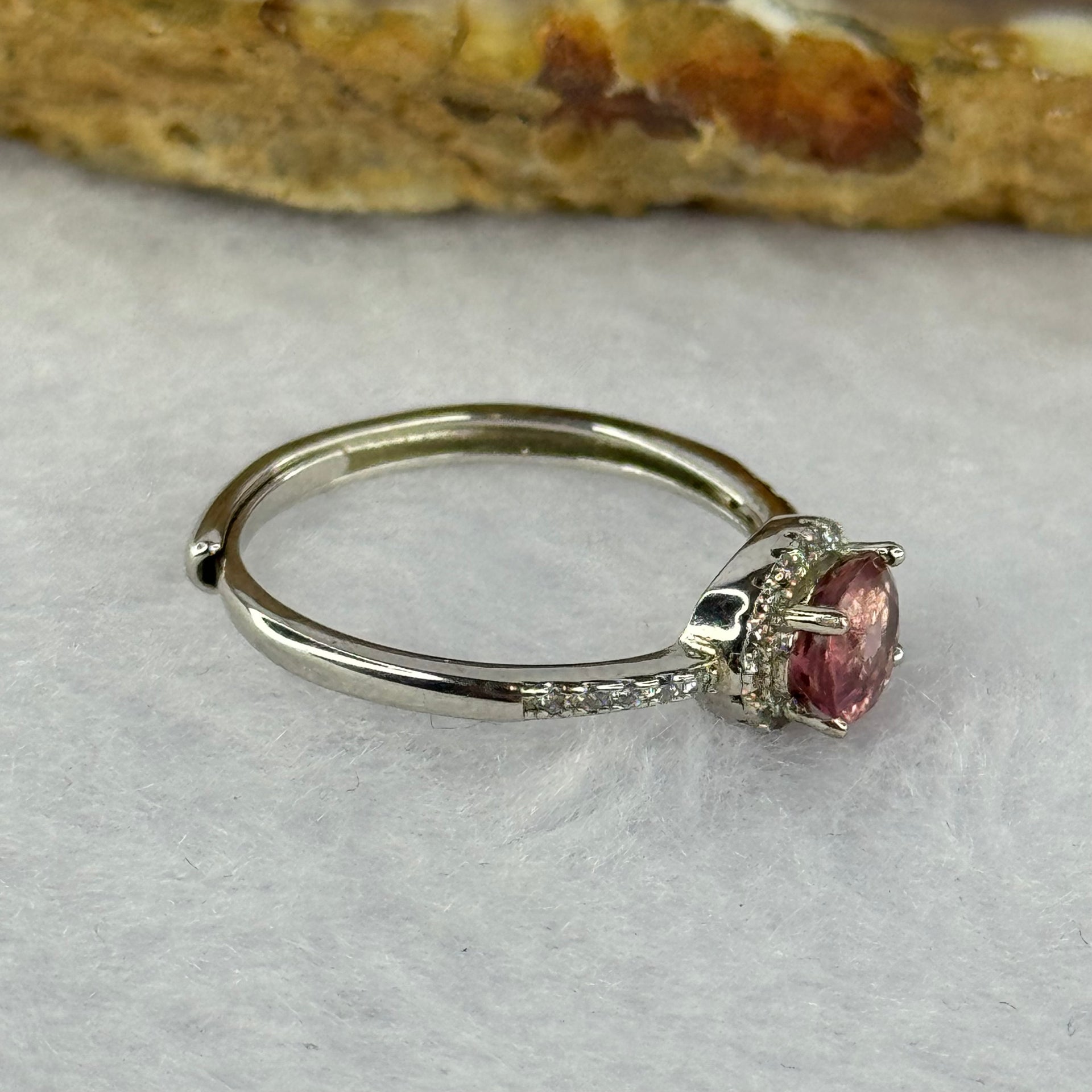 Natural Tourmaline in 925 Sliver Ring (Adjustable Size) 1.45g 5.7 by 4.5 by 2.6mm - Huangs Jadeite and Jewelry Pte Ltd