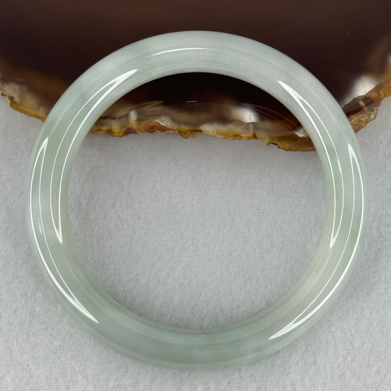 Type A Jelly Sky Blue Jadeite Bangle Internal Diameter 52.5mm 61.30g 9.0 by 8.4mm (Very Slight Internal Lines)