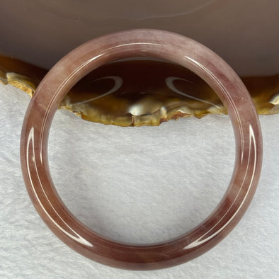 Transparent Purple with Yellow Quartzite Jade Bangle 天山玉手镯 Internal Diameter 58.2mm 50.50g 14.1 by 8.4mm