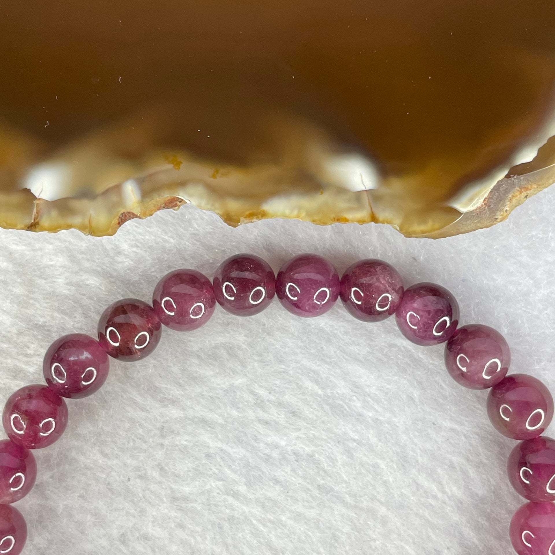 Above Average Natural Almandine Garnet Bracelet 15.33g 16cm 7.3mm 26 Beads - Huangs Jadeite and Jewelry Pte Ltd