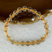 Natural Golden Rutilated Quartz Beads 天然金发水晶手链 14.67g 15cm 7.8mm 24 Beads - Huangs Jadeite and Jewelry Pte Ltd