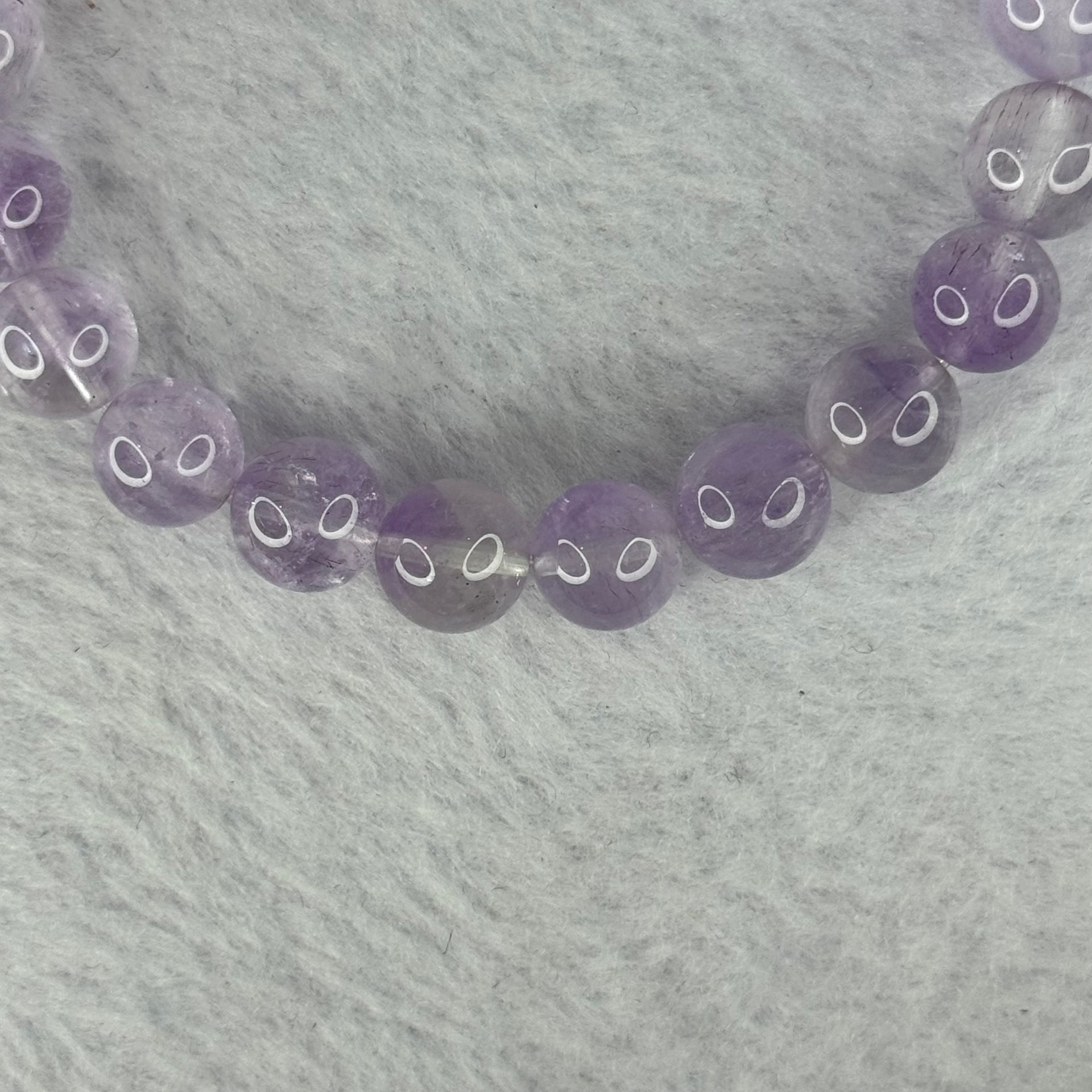 Natural Super 7 Amethyst Beads Bracelet 天然紫超七手链 22.67g 16cm 9.4mm 21 Beads - Huangs Jadeite and Jewelry Pte Ltd