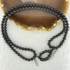 Natural Dark Matt Black Amber Beads Necklace 天然大黑天翁琥珀项链 14.88g 72.cm 6.9mm 108 Beads