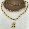 Natural Mixed Color (Red and Yellow) Amber Beads Necklaces 9.34g 5.3mm 110 + 12 Beads (Slight Rough on few Beads)