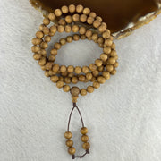 Natural Wild Old India Sandalwood Necklace 印度老山檀 12.61g 6.3mm 108+6 beads - Huangs Jadeite and Jewelry Pte Ltd