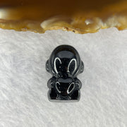 Type A Opaque Black Omphasite Astronaut Pendant Charm 货墨翠宇航员牌 7.99g 22.4 by 15.2 by 15.2 mm - Huangs Jadeite and Jewelry Pte Ltd