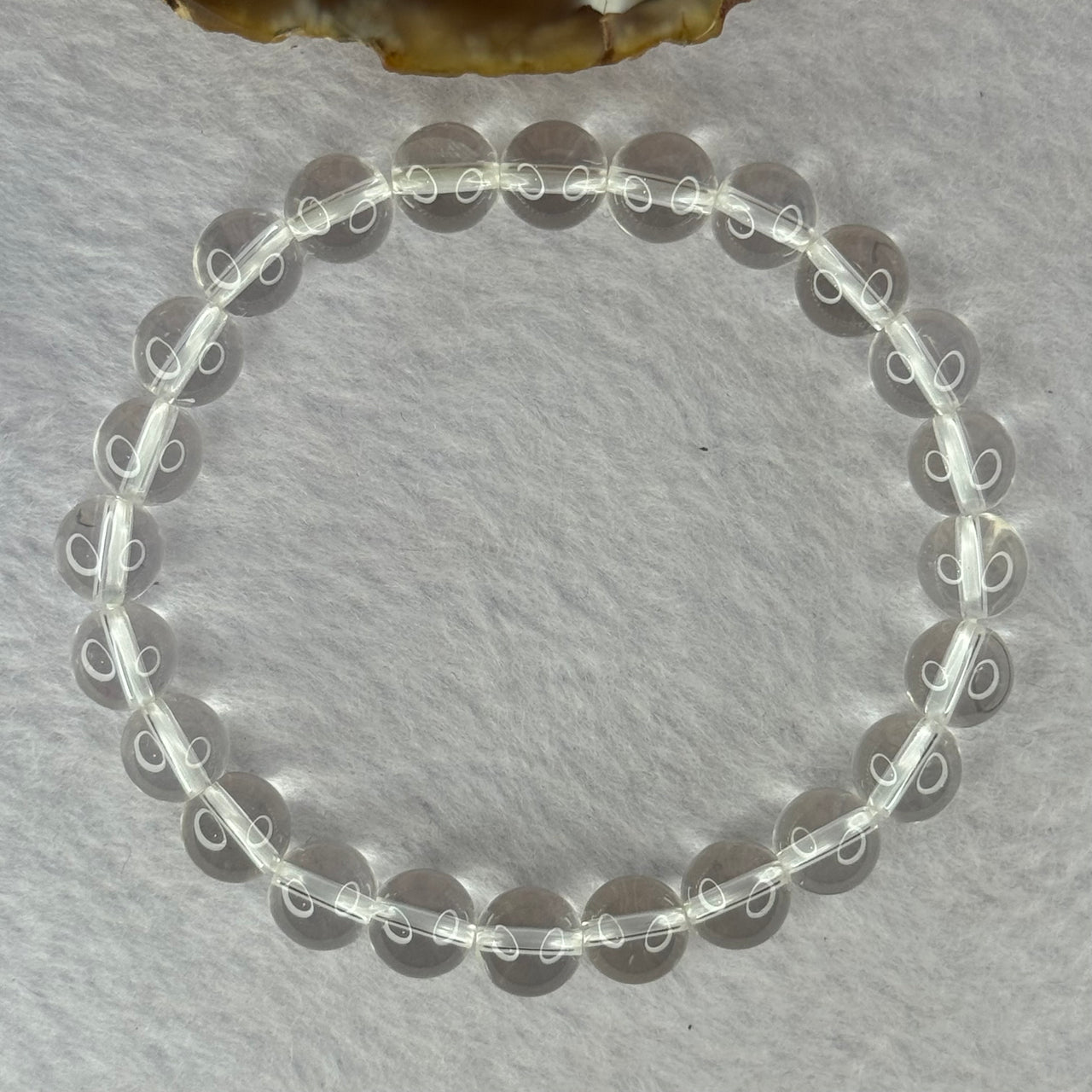 Natural Clear Quartz Bracelet 天然白水晶手链 18.92g 16.5cm 8.4mm 24 Beads