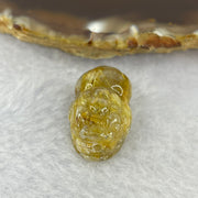 Above Average Grade Natural Golden Rutilated Quartz Pixiu Charm for Bracelet 天然金发水晶貔貅 5.21g by 22.4 by 14.0 10.6mm - Huangs Jadeite and Jewelry Pte Ltd