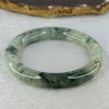 Transparent Colourless with Dark Green and Yellowish White Piao Hua Sodium Feldspar Jade Bangle 水沫玉手镯 Internal Diameter 56.0mm 47.38g 10.8 by 10.5mm