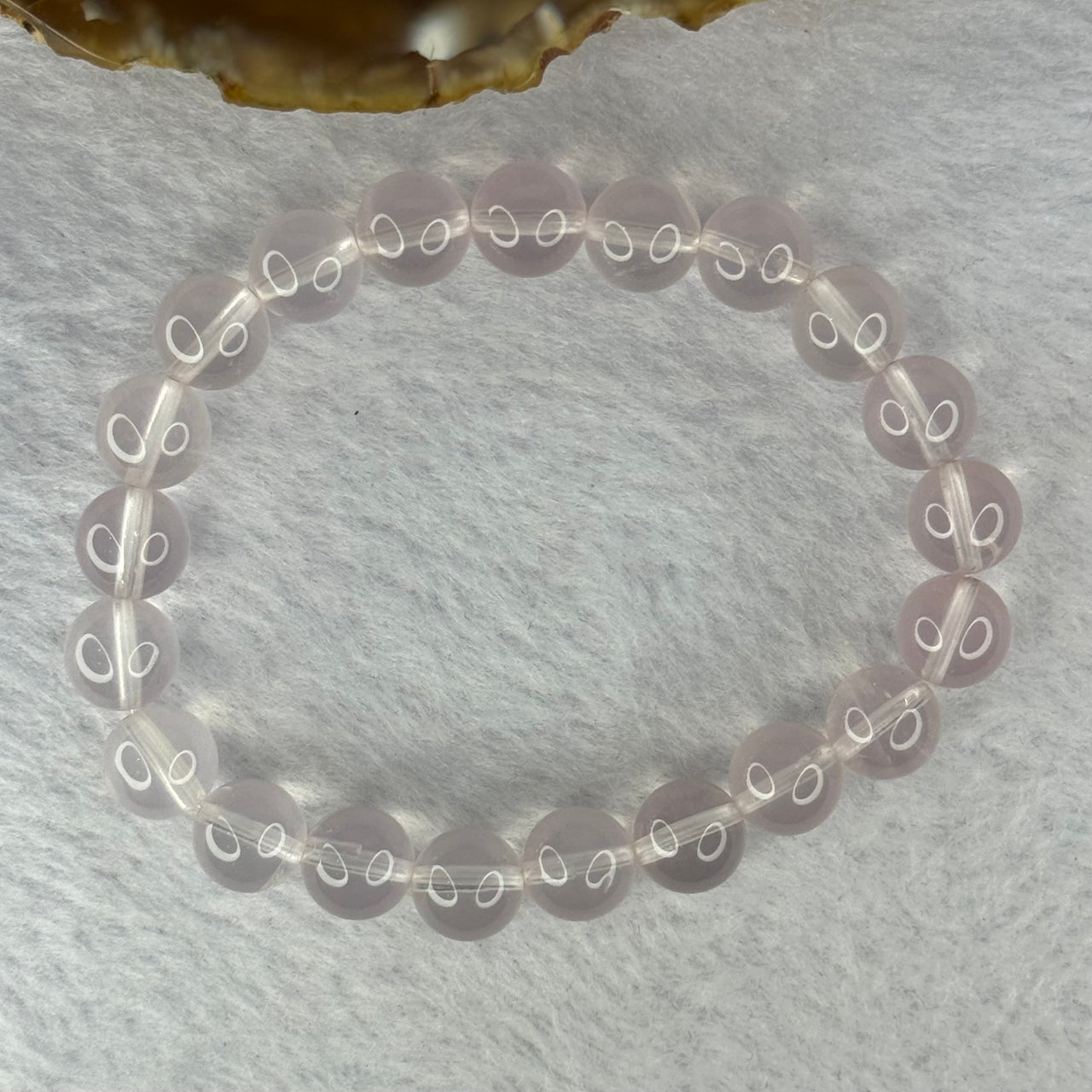 Natural Rose Quartz Beads Bracelet 天然玫瑰石英珠手链 23.44g 16.5cm 9.4mm 21 Beads