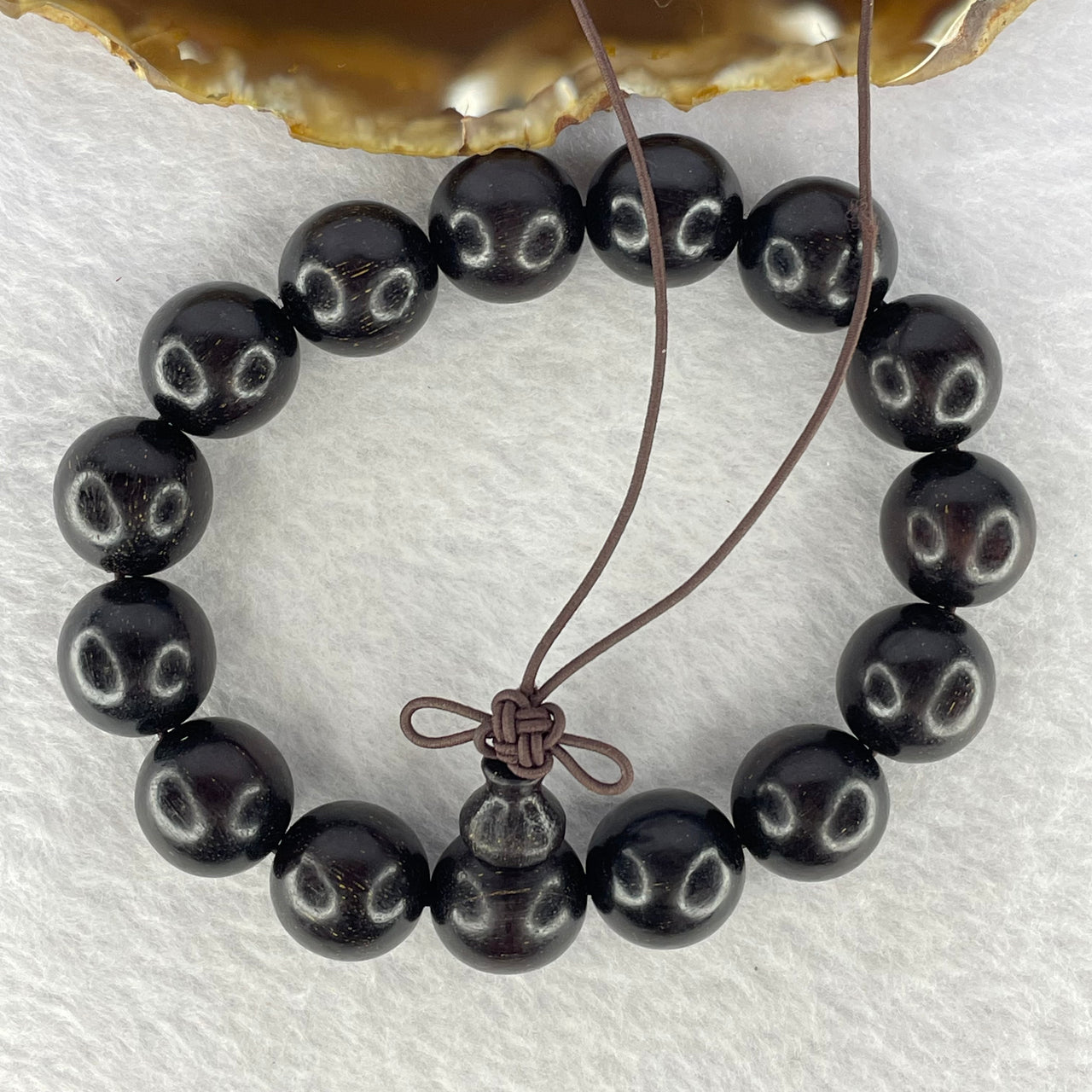 Natural India Zitan Sandalwood 小叶字檀木 Beads Bracelet Sinking Type 28.33g 14.8 mm 15 Beads - Huangs Jadeite and Jewelry Pte Ltd