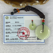 Natural yellowish White Nephrite 和田玉 Ping An Kou Donut 平安扣29.9 by 6.4mm Pendant 13.35g - Huangs Jadeite and Jewelry Pte Ltd