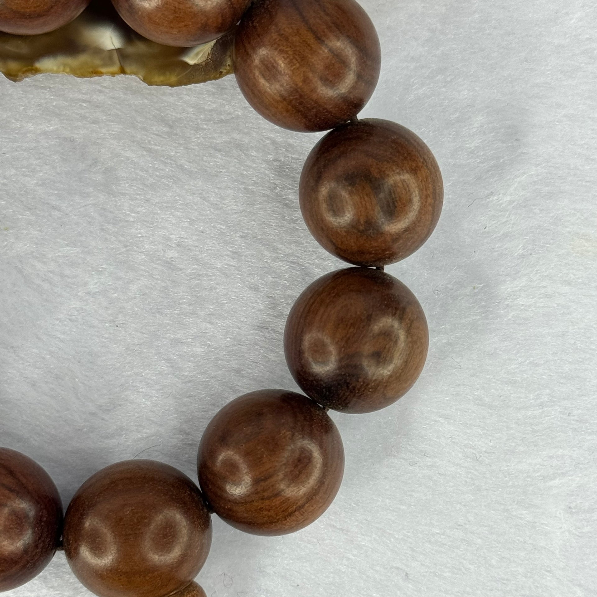 Natural Dalbergia Rosewood Beads Bracelet 大叶黄花梨精雕民族风个性佛珠手串 70.24g 20.5cm 19.8mm 12 Beads - Huangs Jadeite and Jewelry Pte Ltd