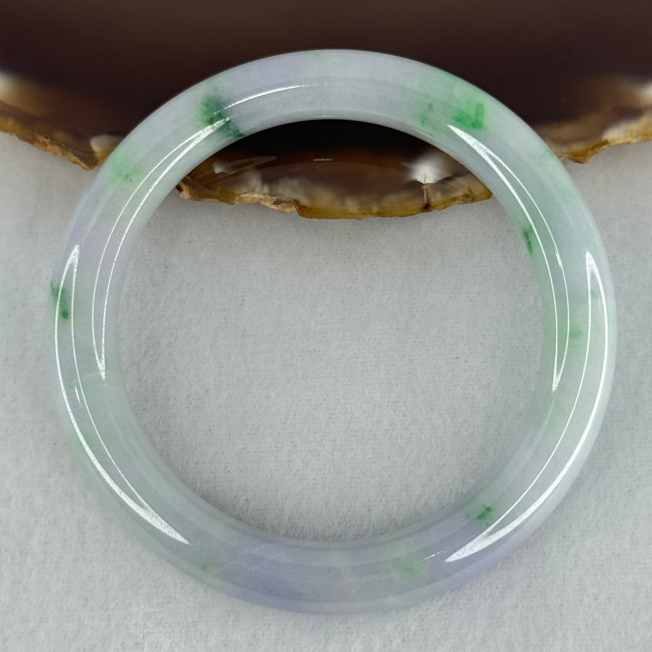 Type A Lavender and Green Jadeite Bangle Internal Diameter 53.0mm 42.41g 9.0 by 8.7mm (Slight Internal Lines)