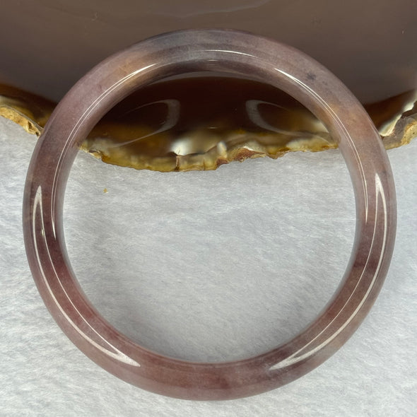 Transparent Dark Purple with Yellow Quartzite Jade Bangle 天山玉手镯 Internal Diameter 62.0mm 55.90g 14.8 by 8.8mm