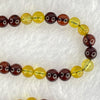 Natural Mixed Color (Red and Yellow) Amber Beads Necklaces 9.34g 5.3mm 110 + 12 Beads (Slight Rough on few Beads)