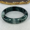 Transparent Colourless with Dark Greenish Black Piao Hua Sodium Feldspar Jade Bangle 水沫玉手镯 Internal Diameter 58.3mm 59.21g 15.3 by 9.0mm