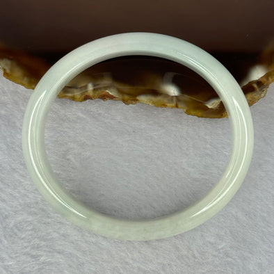 Type A Sky Blue Jadeite Oval Bangle 34.39g Internal Diameter 53.7mm 12.5 by 6.2mm (Slight External Line)