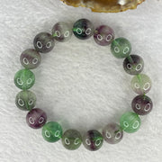 Natural Green and Purple Fluorite Beads Bracelet 49.30g 12.0mm 17 Beads - Huangs Jadeite and Jewelry Pte Ltd