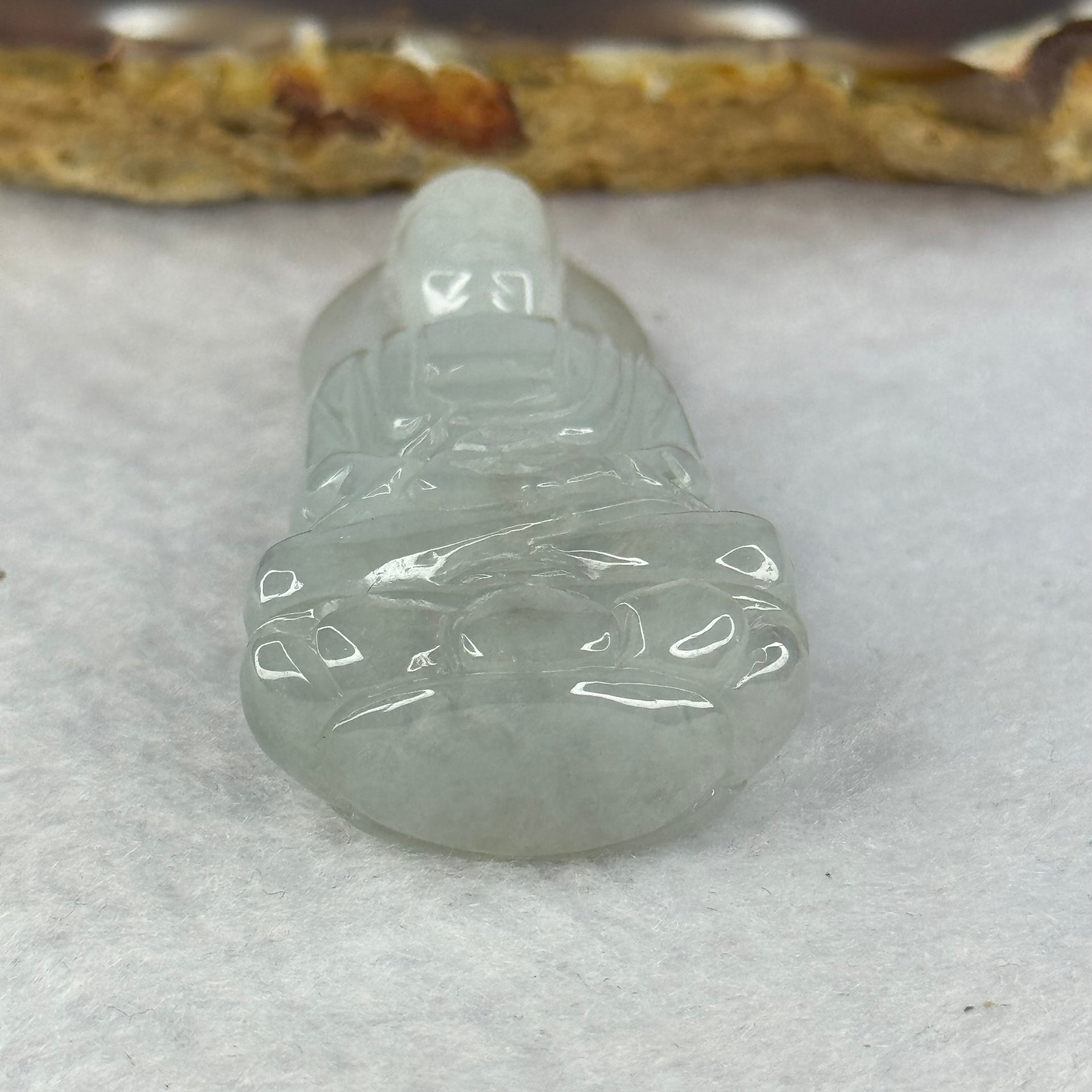 Type A Semi Icy Light Lavender Jadeite Buddha Pendant 25.90g 49.4 by 24.7 by 12.4mm - Huangs Jadeite and Jewelry Pte Ltd