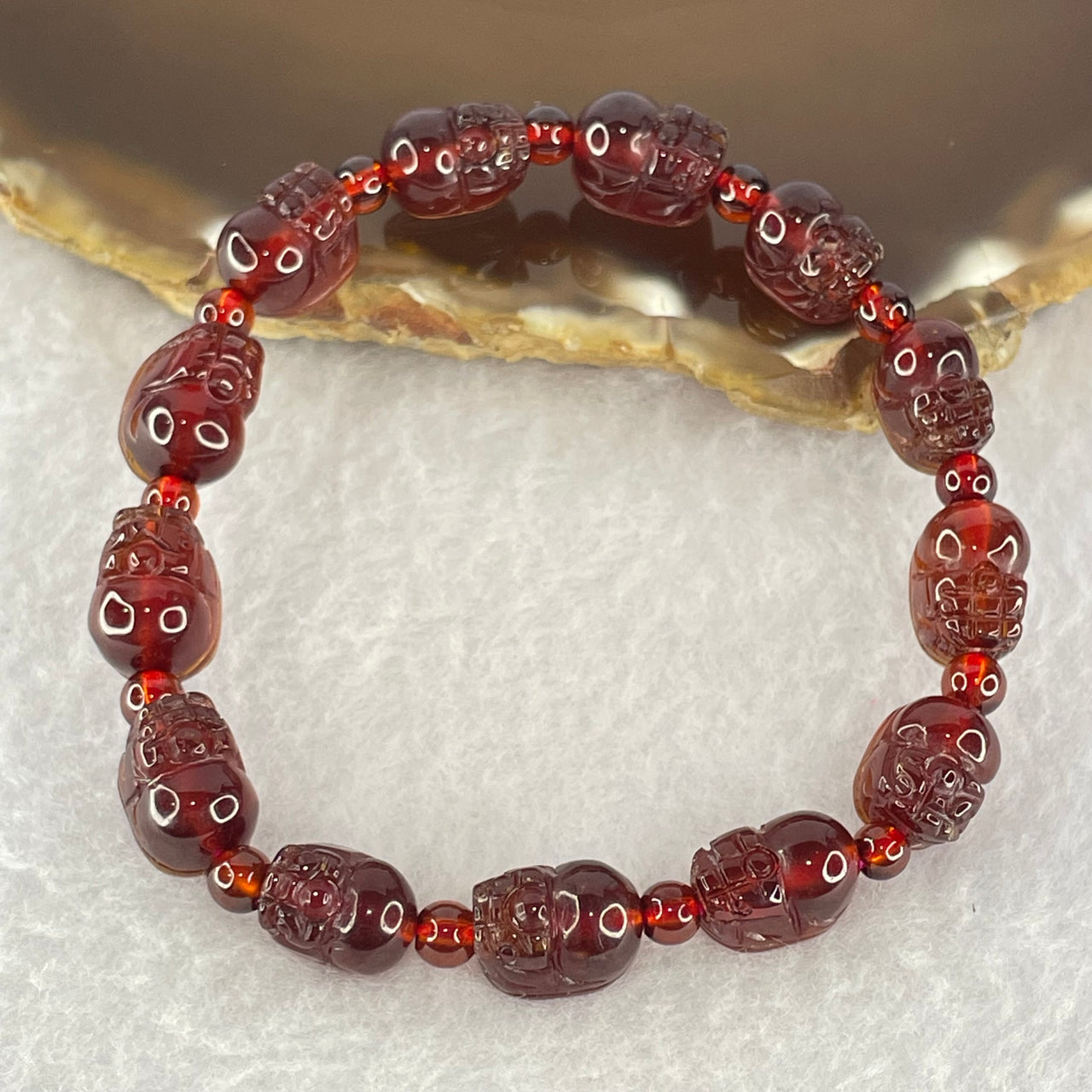 Natural Red Garnet Pixiu Bracelet 24.01g 16cm 11.4 by 8.1 by 7.4mm