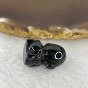 Type A Opaque Black Omphasite Astronaut Pendant Charm 货墨翠宇航员牌 7.99g 22.4 by 15.2 by 15.2 mm - Huangs Jadeite and Jewelry Pte Ltd