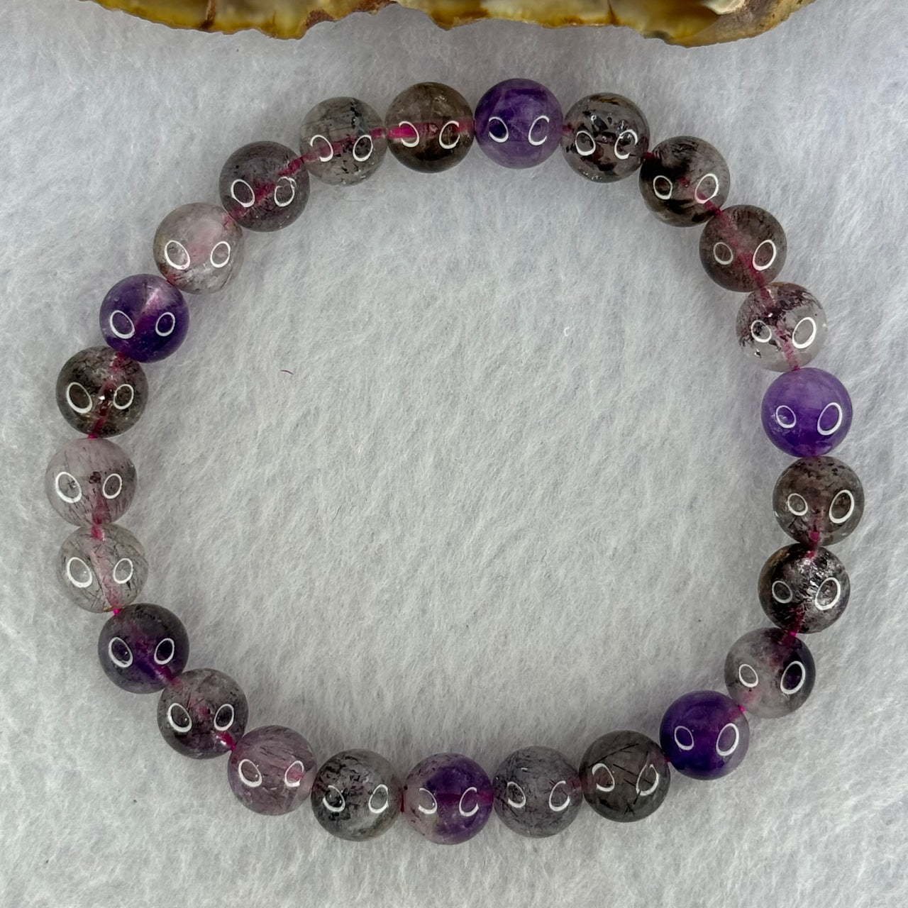 Natural Super 7 Beads Bracelet 19.26g 17cm 8.3mm 25 Beads