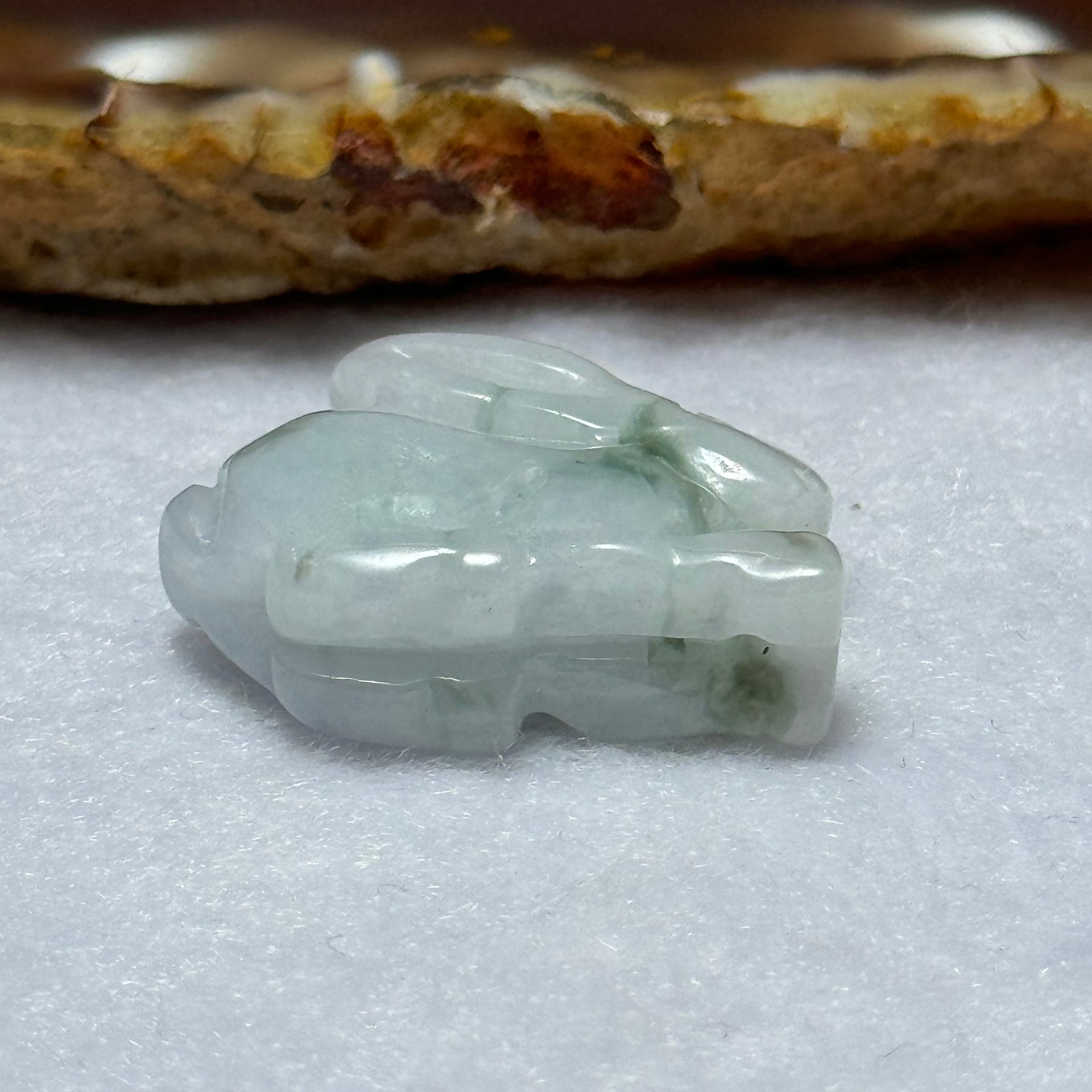 Type A Lavender with Green Piao Hua Jadeite Rabbit Pendant 7.12g 24.3 by 8.9 by 17.9mm - Huangs Jadeite and Jewelry Pte Ltd