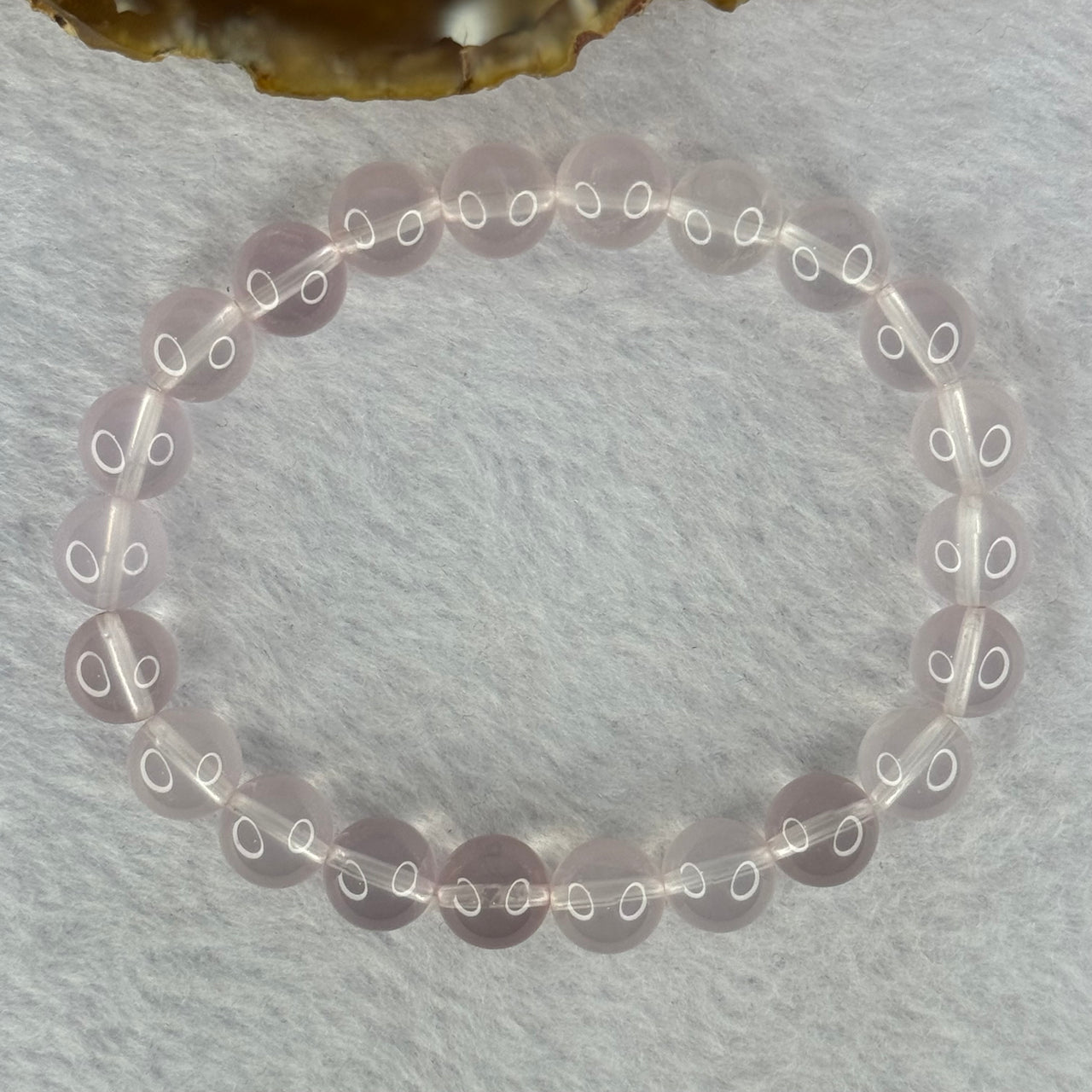 Natural Rose Quartz Beads Bracelet 天然玫瑰石英珠手链 24.05g 17cm 9.3mm 22 Beads