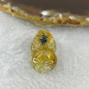 Above Average Grade Natural Golden Rutilated Quartz Pixiu Charm for Bracelet 天然金发水晶貔貅 5.72g 25.0 by 14.3 by 9.7mm - Huangs Jadeite and Jewelry Pte Ltd