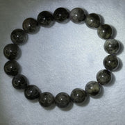 Natural Black Auralite 23 Bracelet 天然黑激光23手链 38.55g 18cm 11.7mm 18 Beads - Huangs Jadeite and Jewelry Pte Ltd