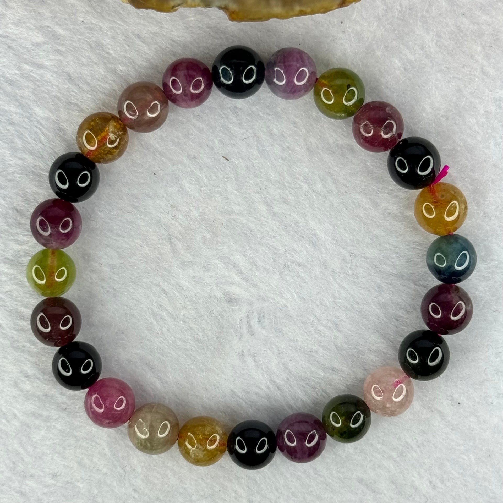 Good Grade Natural Tourmaline Beads Bracelet 好的天然碧玺珠手链 16.95g 15cm 7.9mm 24 Beads - Huangs Jadeite and Jewelry Pte Ltd