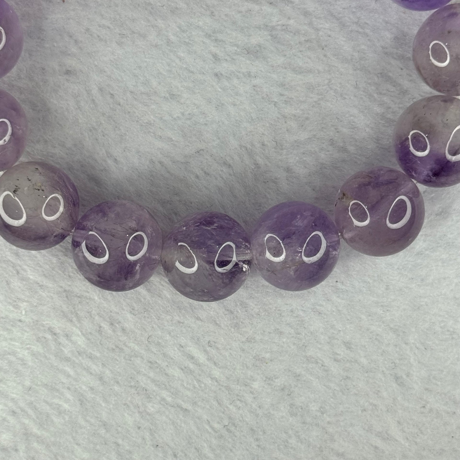 Natural Super 7 Amethyst Beads Bracelet 天然紫超七手链 53.84g 17.5cm 13.9mm 15 Beads - Huangs Jadeite and Jewelry Pte Ltd