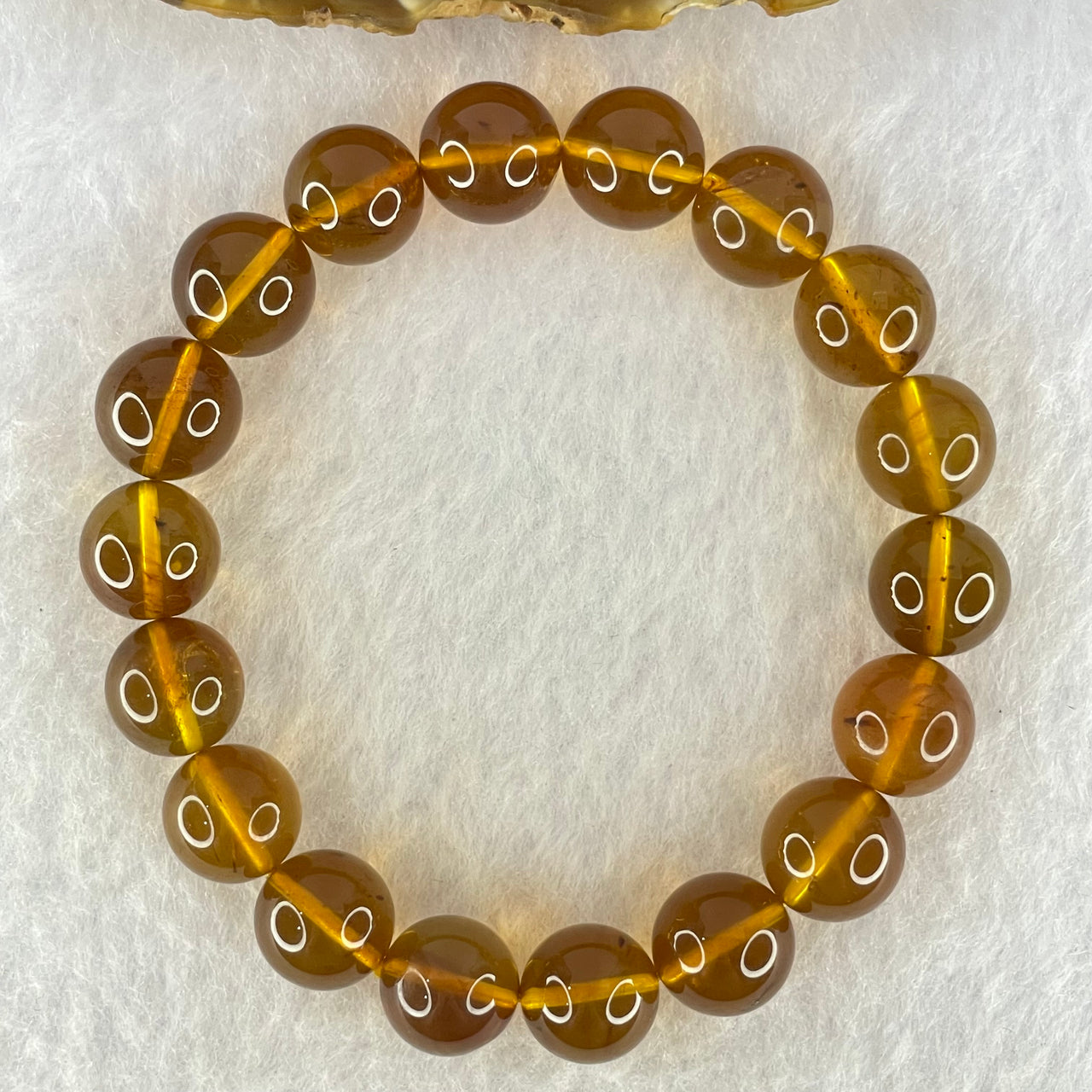 Natural Yellow Purple Amber Beads Bracelet 天然巨峰紫葡萄琥珀手链 13.74g 17cm 11.7mm 18 Beads