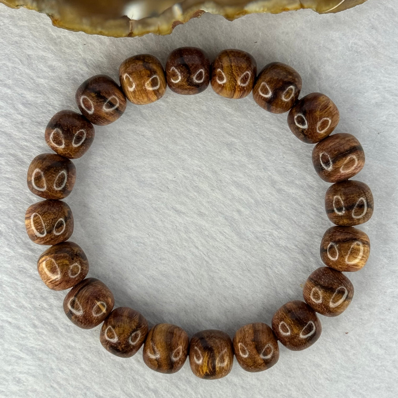 Natural Hainan Huang Huali Rosewood Beads Bracelet 天然海南黄花梨手链 10.24g 17cm 10.8mm 20 Beads - Huangs Jadeite and Jewelry Pte Ltd