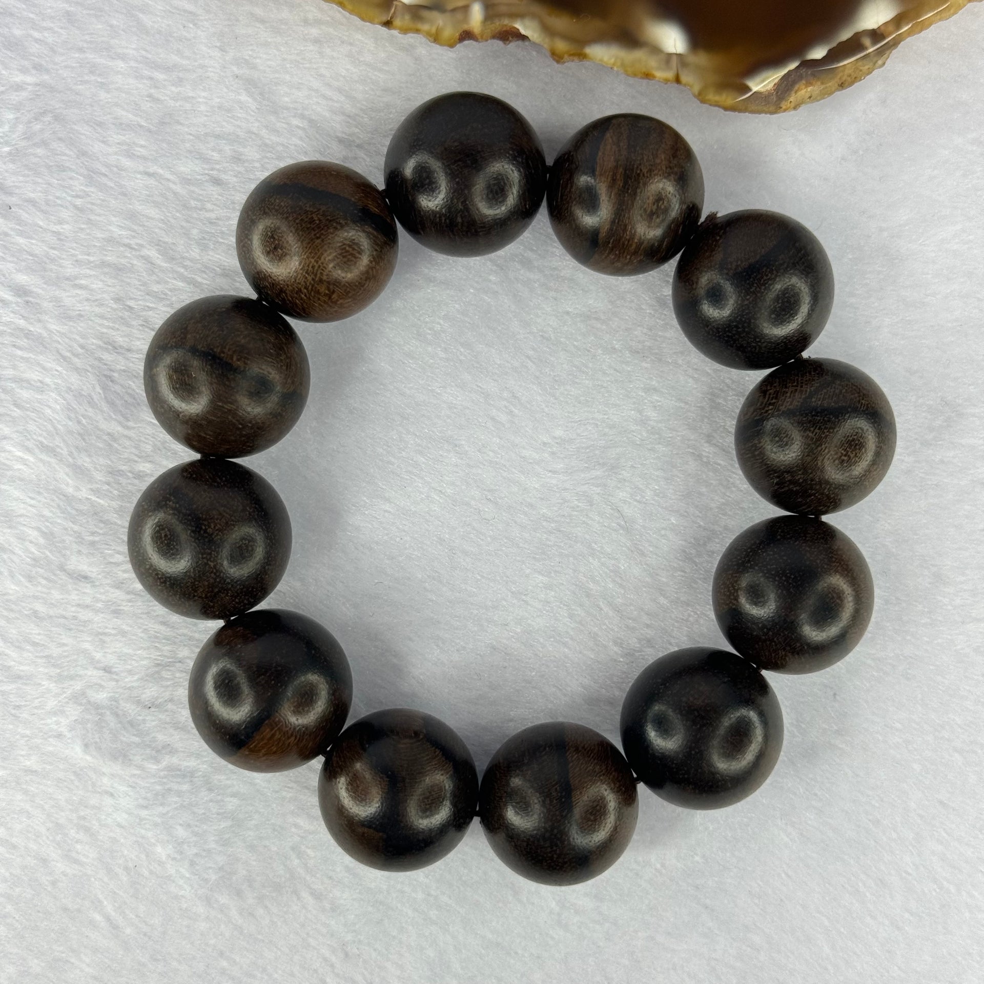 Natural Rosewood Beads Bracelet 53.10g 20cm 20.2mm 12 Beads - Huangs Jadeite and Jewelry Pte Ltd