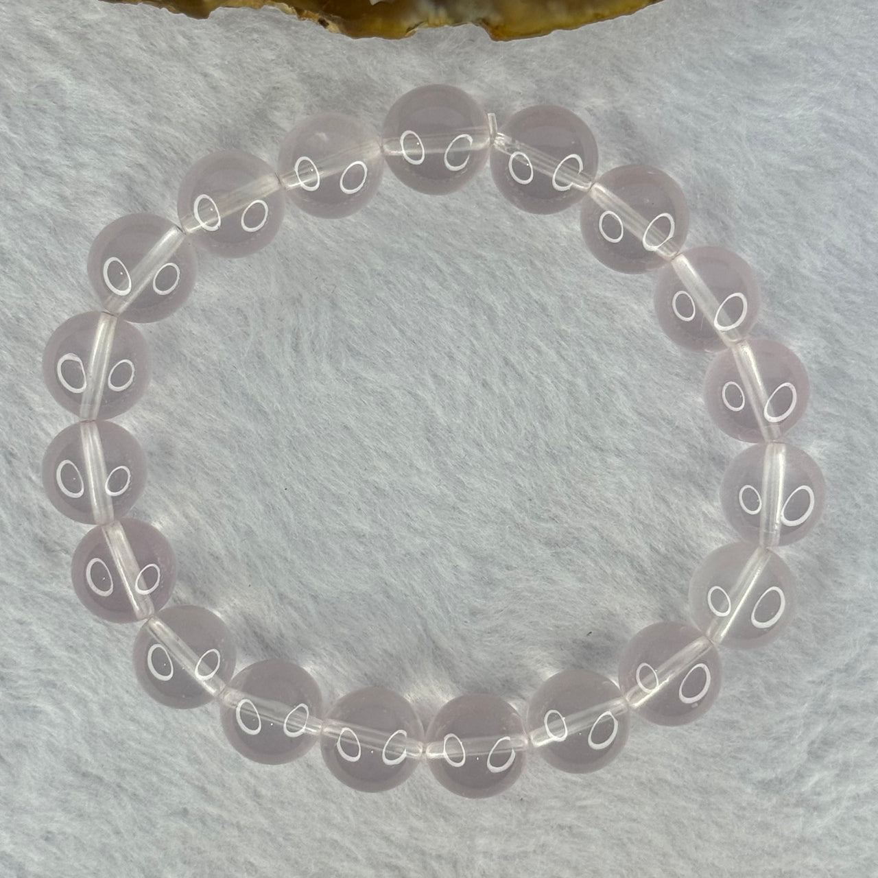 Natural Rose Quartz Beads Bracelet 天然玫瑰石英珠手链 31.96g 17.5cm 10.9mm 19 Beads