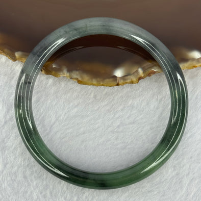 Type A Green with Wuji Grey Jadeite Bangle 25.02g Internal Diameter 55.7mm 7.1 by 7.1mm (Internal Line)