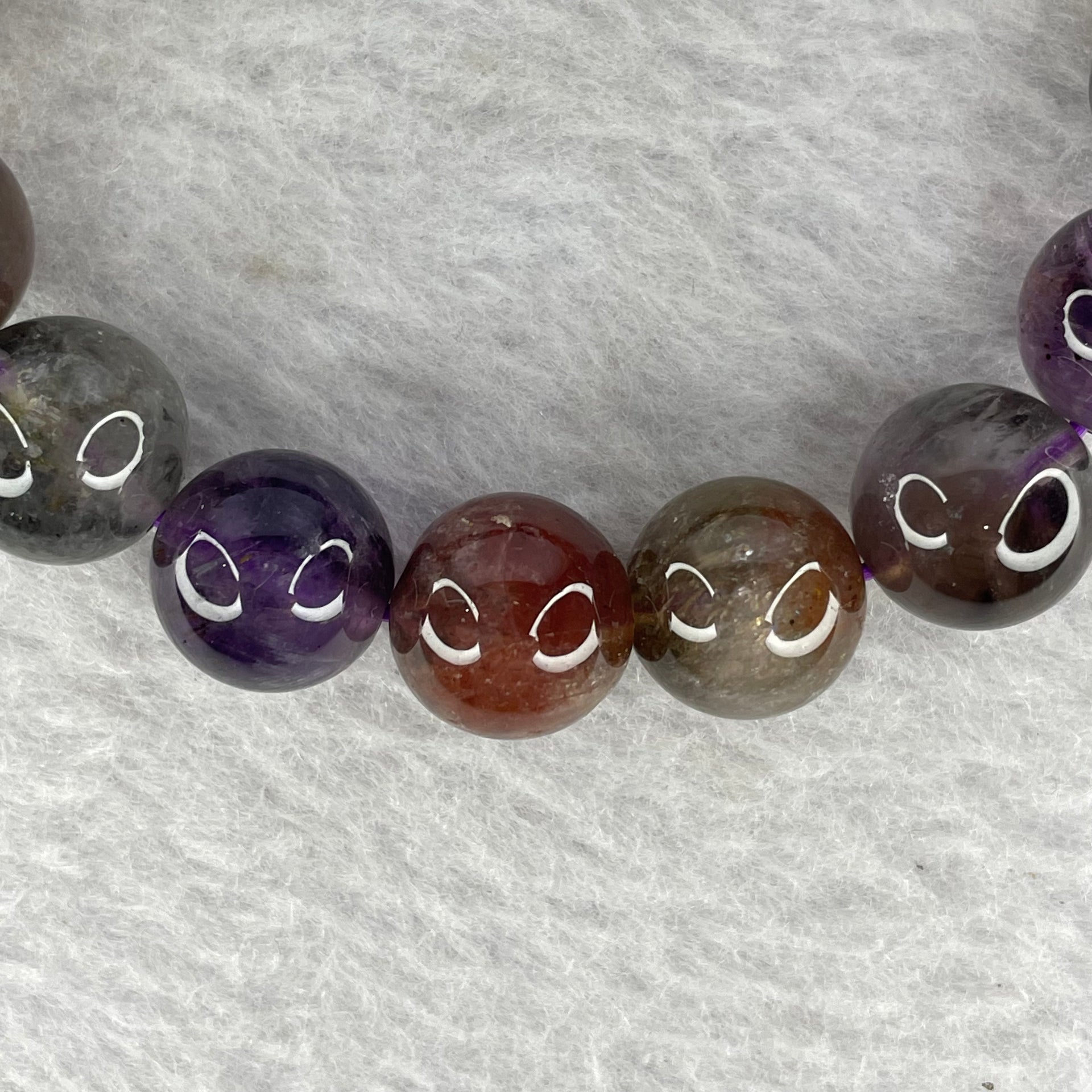 Natural Auralite Crystal Bracelet 极光手链 30.81g 10.9 mm 18 Beads - Huangs Jadeite and Jewelry Pte Ltd