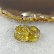 Above Average Grade Natural Golden Rutilated Quartz Pixiu Charm for Bracelet 天然金发水晶貔貅 5.21g by 22.4 by 14.0 10.6mm - Huangs Jadeite and Jewelry Pte Ltd