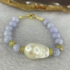 Blue Chalcedony Quartz with Pearl Bracelet 15.95g 7.4 mm / 23 Beads 22.3 by 14.4 by 14.0 mm - Huangs Jadeite and Jewelry Pte Ltd