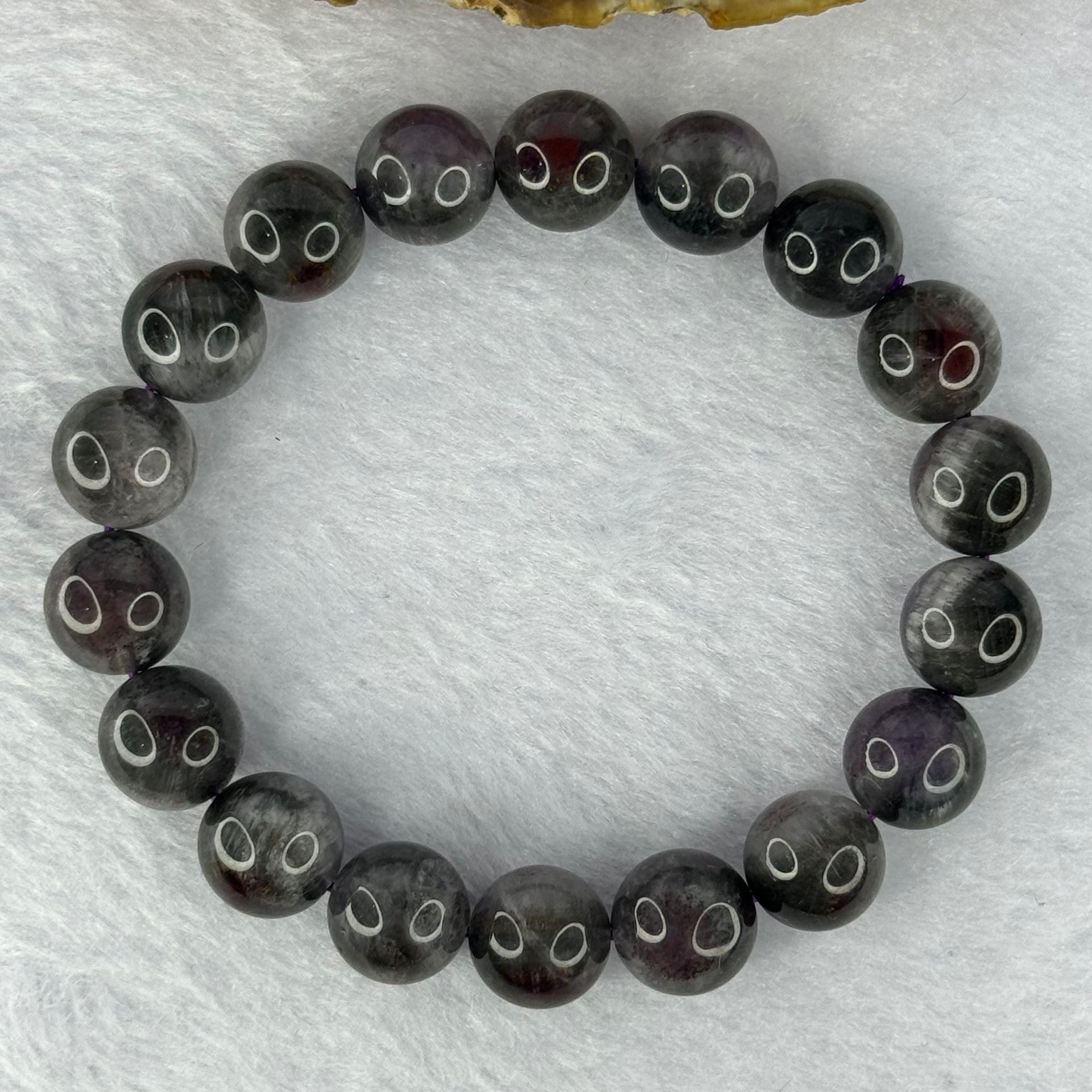 Natural Auralite 23 Bracelet 天然激光23手链 34.77g 17cm 11.5mm 18 Beads - Huangs Jadeite and Jewelry Pte Ltd