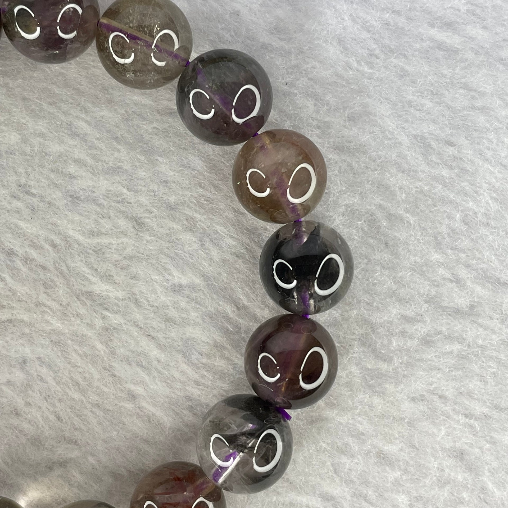 Natural Auralite Crystal Bracelet 极光手链 34.84g 11.2 mm 18 Beads - Huangs Jadeite and Jewelry Pte Ltd