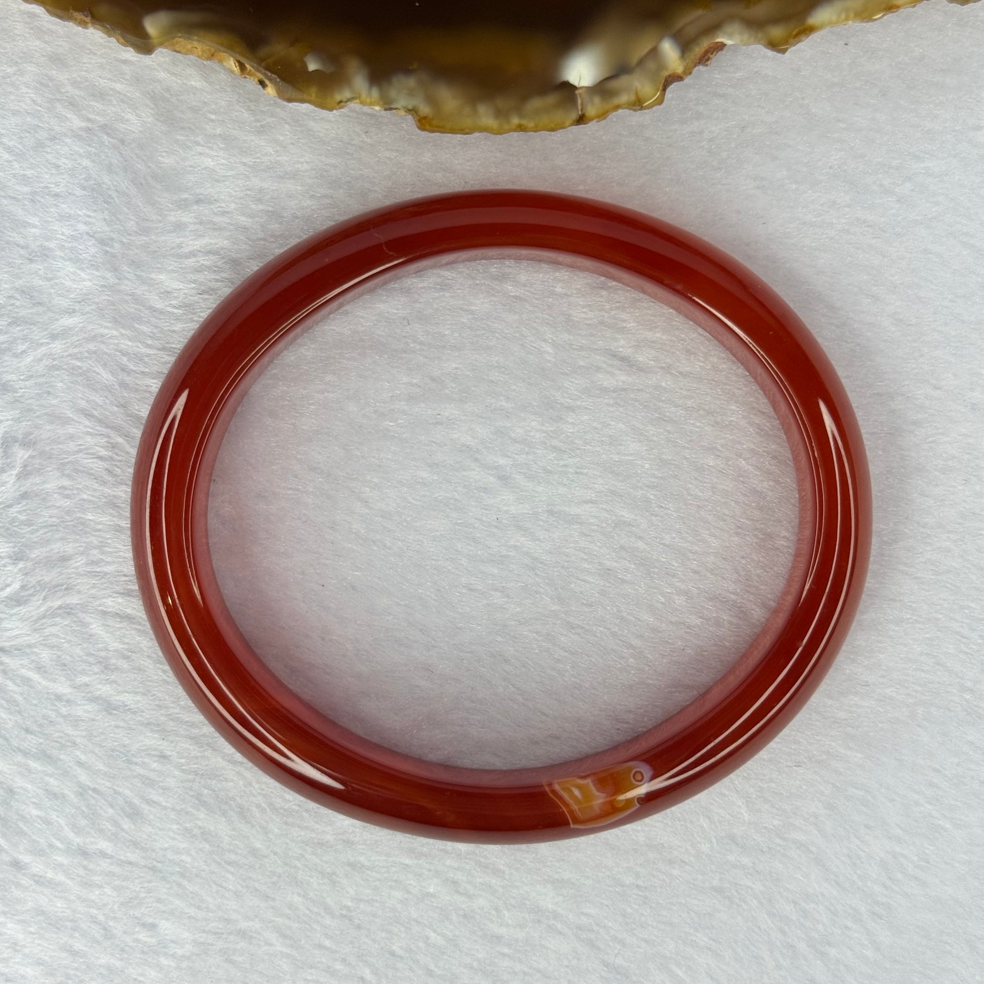 Natural Red Agate Bangle 天然红玛瑙手镯 40.39g 12.6 by 8.0mm Inner Diameter 61.8mm - Huangs Jadeite and Jewelry Pte Ltd