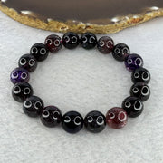 Very Very High End Natural Black Super 7 Crystal Bracelet 18 Beads 11.4mm 35.19g (17cm) - Huangs Jadeite and Jewelry Pte Ltd