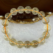 Natural Golden Rutilated Quartz Beads 天然金发水晶手链 47.34g 18.5cm 12.9mm 17 Beads - Huangs Jadeite and Jewelry Pte Ltd