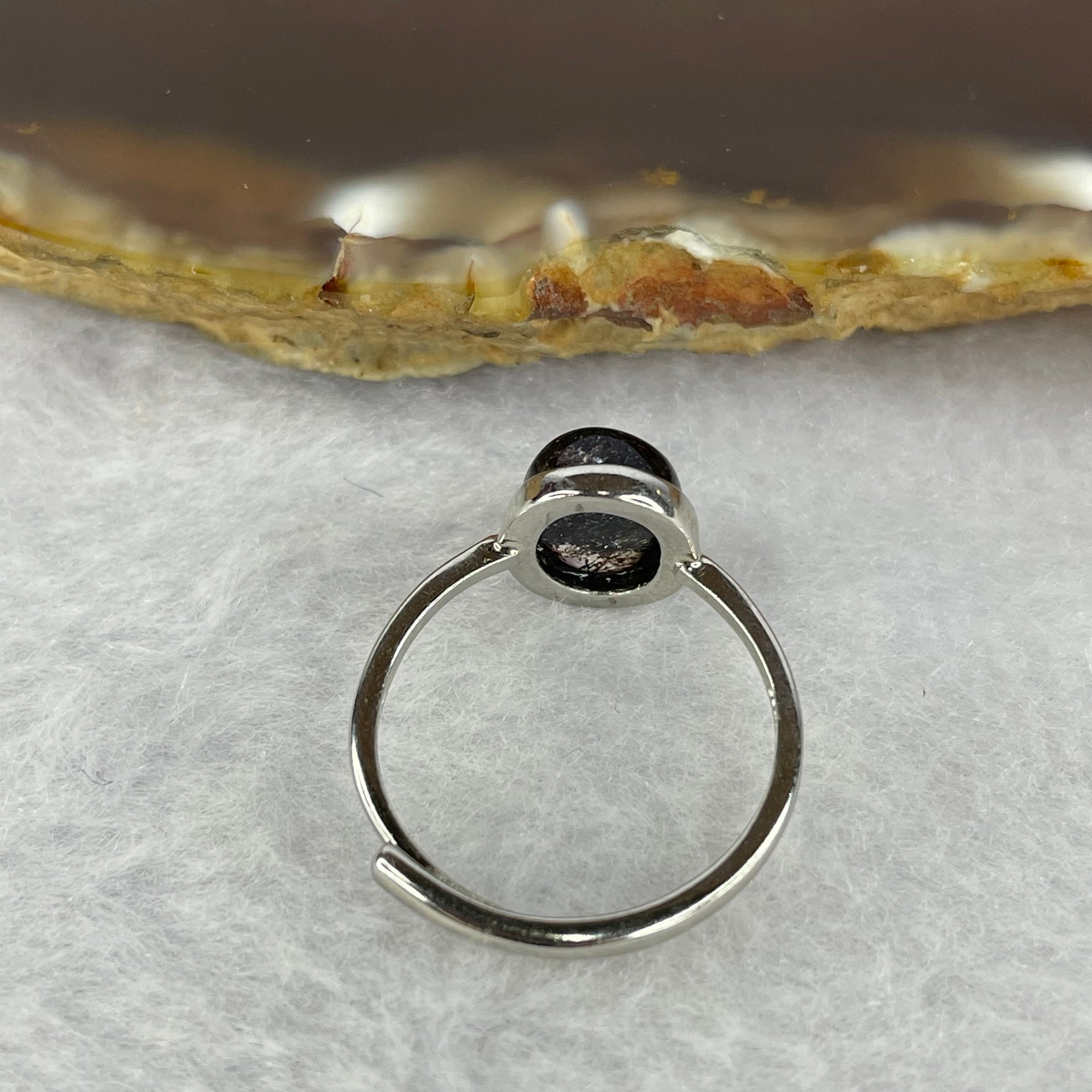 Good Grade Natural Super 7 Crystal in 925 Sliver Ring (Adjustable Size) 天然超级七水晶 925 银戒指（可调节尺寸) 1.83g 8.8 by 7.1 4.7mm - Huangs Jadeite and Jewelry Pte Ltd