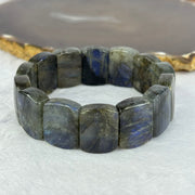 Natural Labradorite Bracelet 66.23g 18cm 20.3 by 15.8 by 6.7mm 14 pcs - Huangs Jadeite and Jewelry Pte Ltd